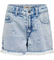 Kids Only Shorts - KogRobyn - Light Blue Denim/Butterfly