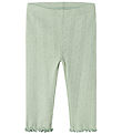 Name It Leggings - NbfJsilke - Aqua Gray m. Hulmønster