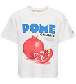 Kids Only T-shirt - KogPhoebe Life - Cloud Dancer/Pomegranate