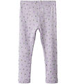 Name It Leggings - Rib - NmfHofie - Misty Lilac m. Blomster