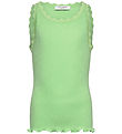 Rosemunde Top - Rib - Modal - Balta - Pistachio Green