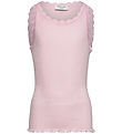 Rosemunde Top - Rib - Modal - Balta - Pink-a-Boo