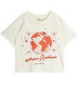 Mini Rodini T-Shirt - Society - Offwhite/Rød