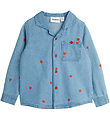 Mini Rodini Skjorte - Denim - Blå m. Hjerter