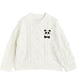 Mini Rodini Bluse - Strik - Offwhite m. Panda