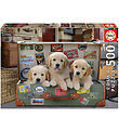 Educa Puslespil - 500 Brikker - Puppies In The Luggage