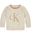 Calvin Klein Bluse - Strik - Floffy Logo - Whitecap Gray