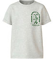Name It T-shirt - NkmVux - Light Grey Melange/Hotdog