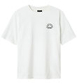 LMTD T-shirt - NlmFunset - Bright White/Black Bio