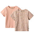 Wheat T-shirt - 2-pak - Manna - Lilac Flower Meadow