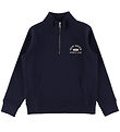 GANT Sweatshirt - Graphic Half Zip - Evening Blue
