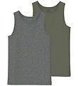 Name It Undertrøje - Noos - NkmTank - 2-pak - Tea Leaf/Dark Grey