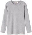 MarMar Bluse - Rib - Plain - Noos - Light Grey Melange