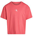 Calvin Klein T-shirt - CK Logo Boxy - Deep Crimson Fruit