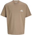 Jack & Jones T-shirt - JcoRetreat Typographic - Desert Taupe
