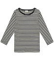 Mads Nørgaard Bluse - Striped Tobinino - Black/Vanilla Ice