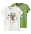 Name It T-shirt - NmmKarlton - 2-pak - Coconut Milk
