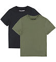 Calvin Klein T-shirt - 2-pak - Embro Logo - Dusty Olive/Ck Black