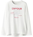 Name It Bluse - Loose - NkfViolet - Bright White/Lamour