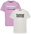 Hummel T-shirt - 2- pak - hmlTukas - Smoky Grape/Marsmallow