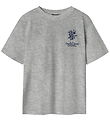 LMTD T-shirt - NlmKlant - Lys Grå Meleret/Pageant Blue