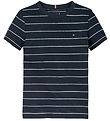 Tommy Hilfiger T-shirt - YD Cotton Linen - Dark Night Navy Strip