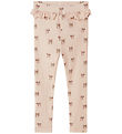 Lil' Atelier Leggings - Rib - NbnGavo - Silver Peony/Bow