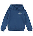 Calvin Klein Hættetrøje - Small Monogram - Blue Jean