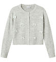 Name It Cardigan - Strik - NkfKarin - Lysegråmeleret/Sløjfer