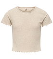 Kids Only T-shirt - KogNella - Pumice Stone/Melange