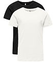 Kids Only T-shirt - 2-Pak - Kognew - Cloud Dancer/Black