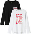 Name It Bluse - 2-Pak - NkfViolet - Loose - Black/Bright White/B