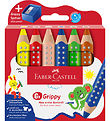 Faber-Castell Farveblyanter - XXL Jumbo Grip + Spidser - 6 stk