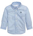 Polo Ralph Lauren Skjorte - Slim Fit - Blå/Hvidstribet