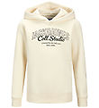 Jack & Jones Hættetrøje - JjMakoto - Antique White/Big Print