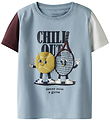 Name It T-shirt - NmmKyler - Dusty Blue m. Print