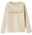 Name It Bluse - Rib - NmfLalla - Peyote Melange m. Hulmønster