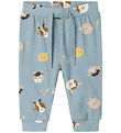 Name It Bukser - NbmLarm - Dusty Blue m. Print