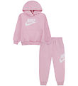 Nike Sweatssæt - Hættetrøje/Sweatpants - Mineral Soft Pink