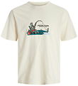 Jack & Jones T-shirt - JorSkull - Nature/Antique White m. Print
