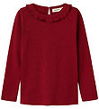 Lil Atelier Bluse - Rib - NmfRachel - Red Dahlia