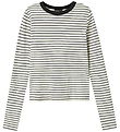 LMTD Bluse - Rib - Noos - NlfHinaja - Dark Grey Melange/White St