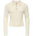 Kids Only Polo - Rib - Strik - KogMila - Birch/Gold Button