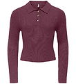 Kids Only Polo - Rib - Strik - KogMila - Mauve Wine/Gold Button