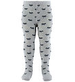 Fuzzies Strømpebukser - Light Grey m. Sorte Sløjfer