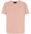 Emporio Armani T-shirt - Mahogany Rose m. Broderi