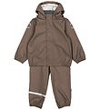 Mikk-Line Rainwear w. Suspenders - PU - Chocolate Chip