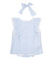 The New Top/Hårelastik - TnNalani - White Swan Striped m. Glimme