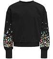 Kids Only Sweatshirt - KogBrooke - Black/Sleeve Flower