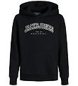 Jack & Jones Hættetrøje - JjeCaleb - Black/LOOSE